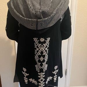 MASport Native American Design Long Sweater Wrap Coat